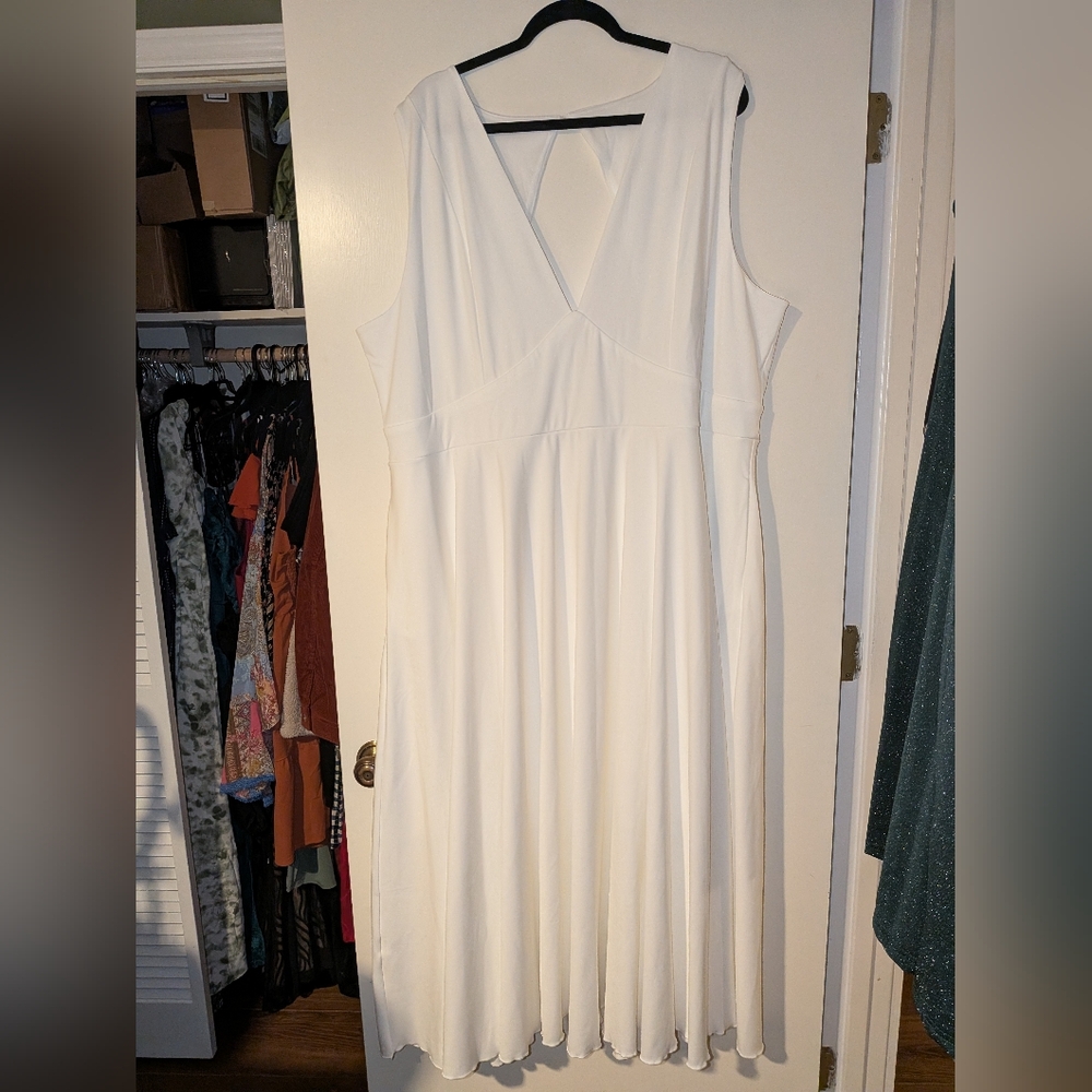 Elegant White Sleeveless Bridal Dress 4XL POCKETS Wedding Engagement Graduation